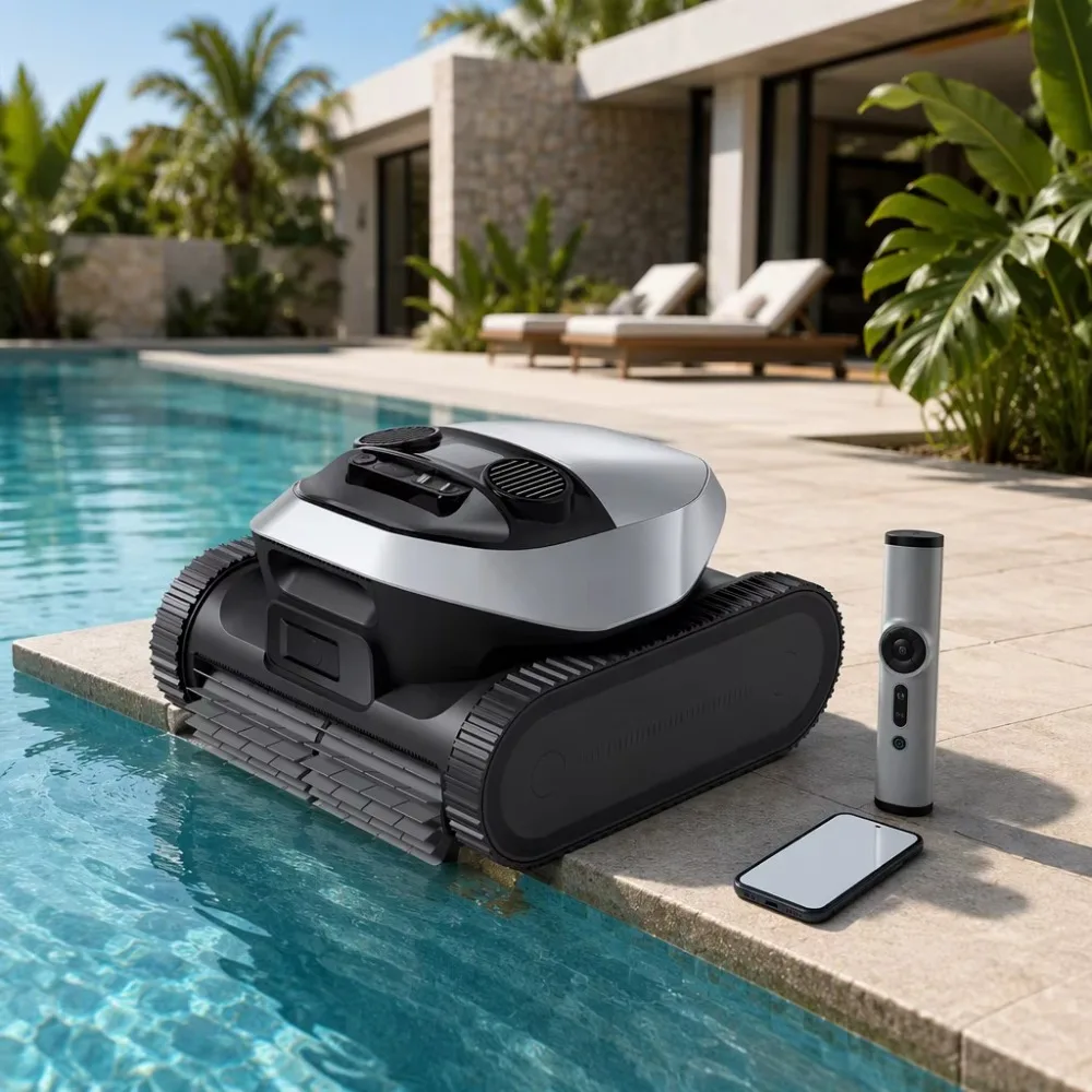 High Quality Deep-Cleaning Cordless Pool Vacuum Robot Smart Navigation Wall Climbing Precision Zone Cleaning Poolside Parking