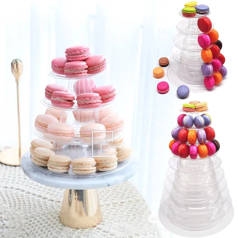 4/5/6/10 Tiers Macaron Display Stand Cupcake Tower Rack Cupcake Stand Cake Stand PVC Tray Wedding Birthday Cake Decorating Tools