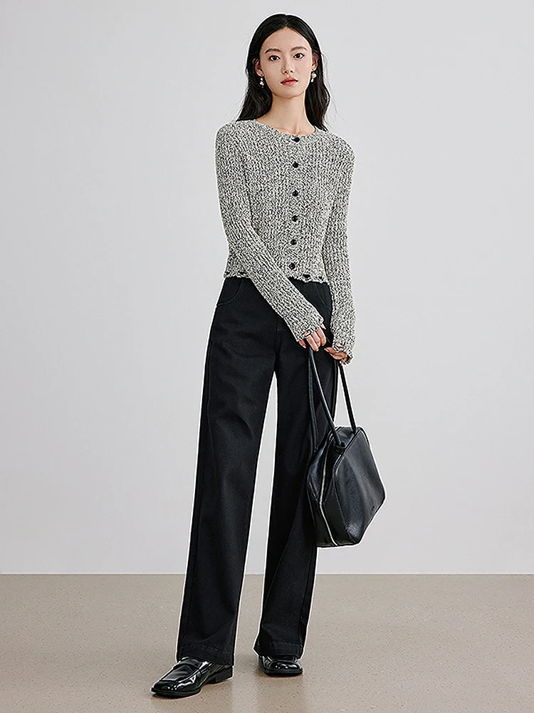 

Весенние новые прямые брюки Slim Fit 2026YSING, повседневные широкие джинсы для женщин, смесь хлопка и полиэстера, с завышенной талией