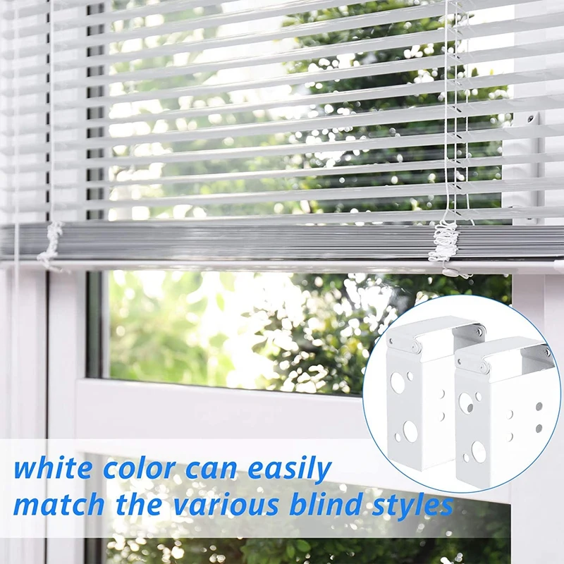 6 Pieces Blind Brackets Low Profile Box Mounting Bracket White Color Window Blinds Headrail Bracket With Screws