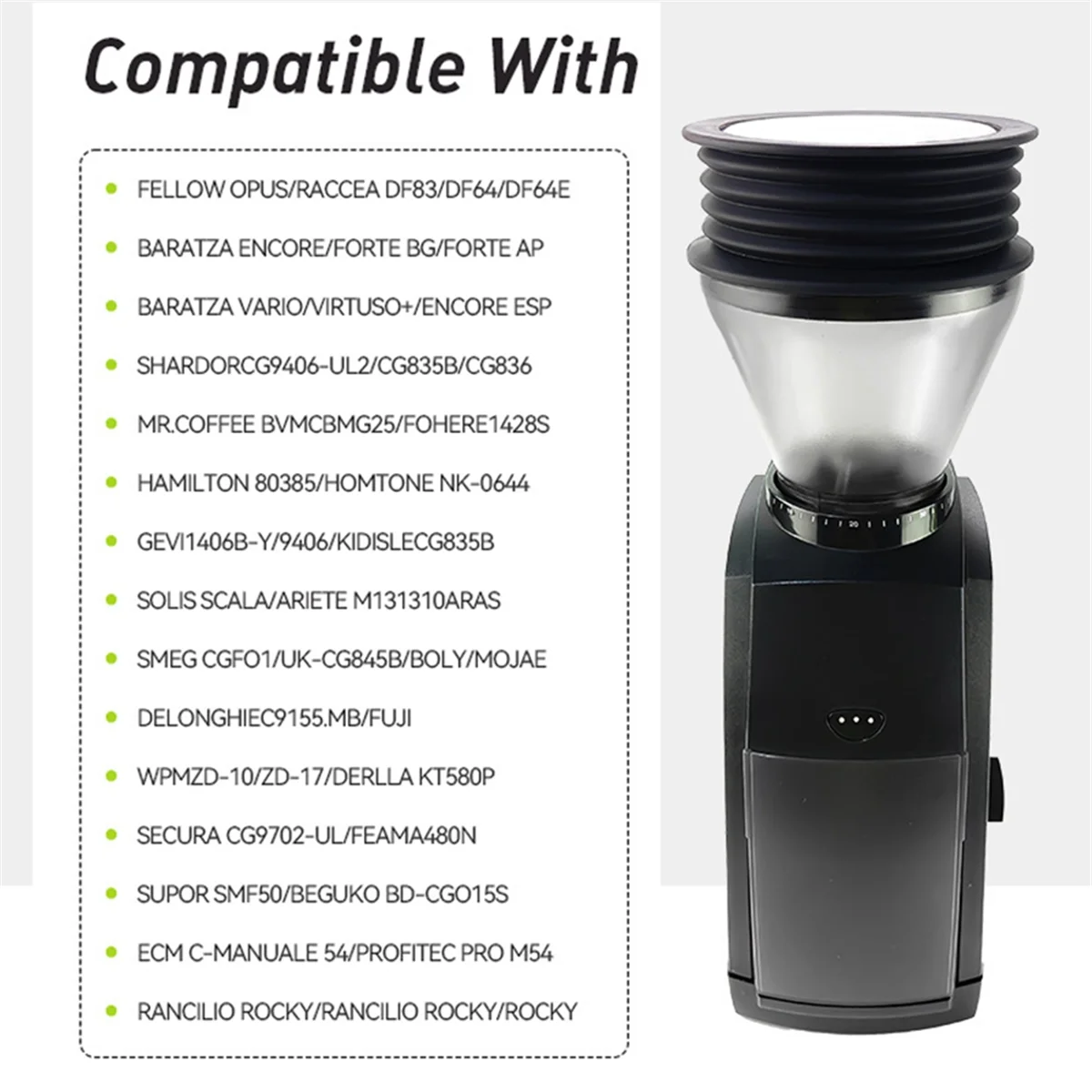 RIRI Moedor de grãos de café, funil de dose única para macarrão de fole de silicone Baratza, ferramenta de limpeza de pó soprador