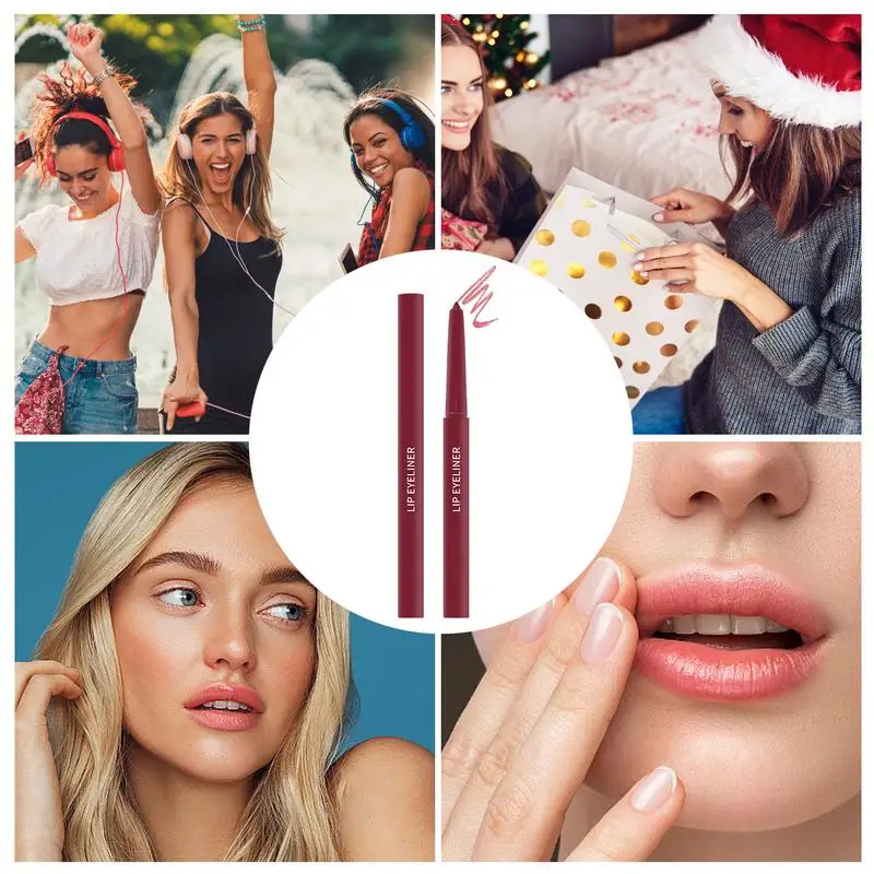 Matte Lipliner Waterdichte Make-Up Vrouwen Vlekvrije Cosmetica Draagbare Lipliner Potlood Langdurige Valentijnsdag Lipliner