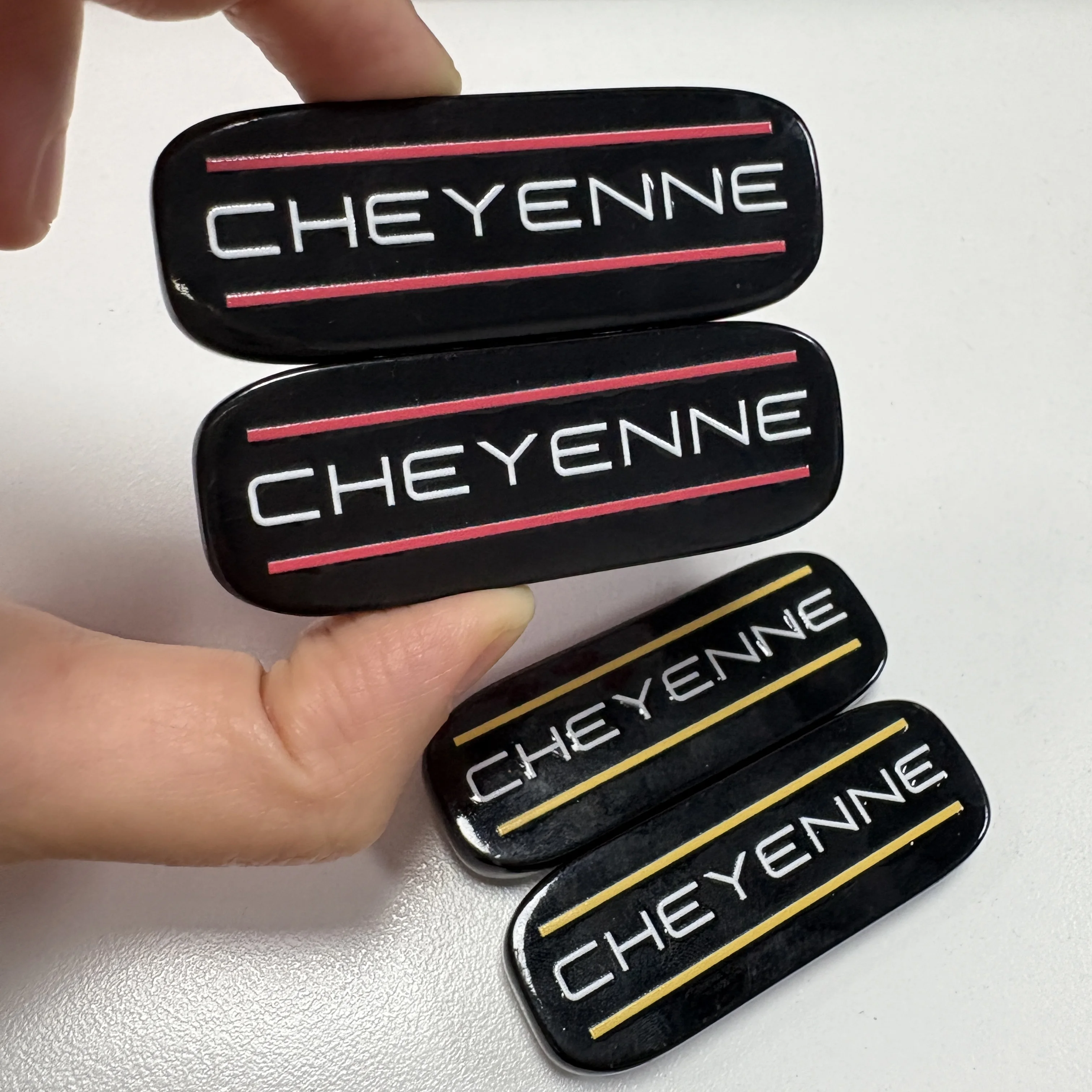 

Adhesive Badge Cheyenne Cab Emblem Right Left Badge Roof Pillar For 88-07 Red / Yellow