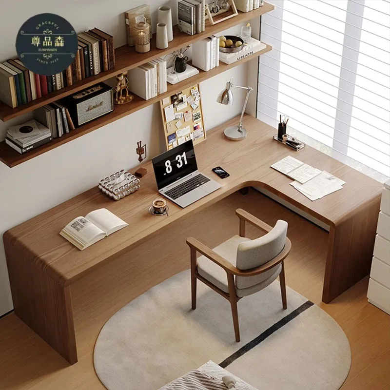 HYS simple all-solid wood desk household corner computer table student study writing table bedroom corner workbench