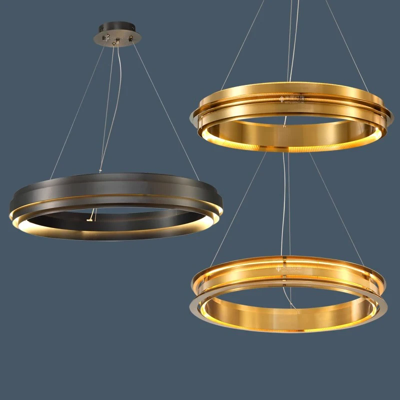 Post-modern Italian Minimalist Ring Chandelier Home Decor Creative Led Gold 2024 Avize Modelleri Lustre for Living Room