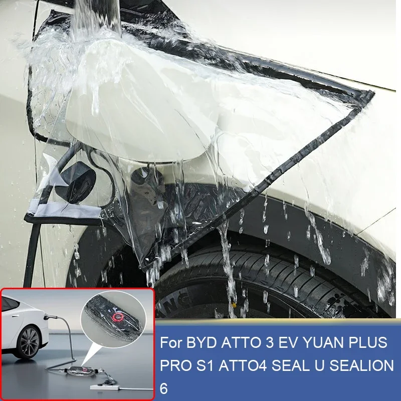 Car New Energy Charging Port Rain Cover Charging Guns Storage Bag For BYD ATTO 3 EV YUAN PLUS PRO S1 ATTO4 SEAL U SEALION 6