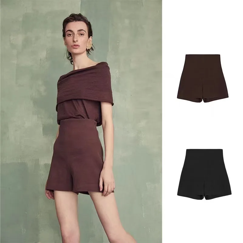 

High Waist Women's orts Linen Blend Summer Faion Design Premium Quali Ladies' Clothing Unique Design Student orm