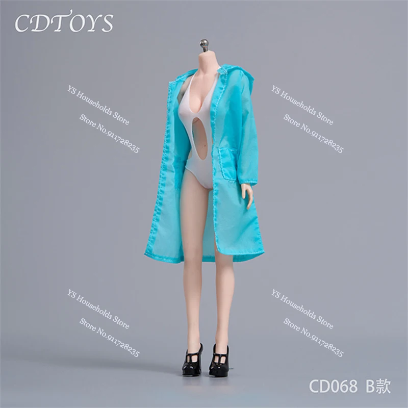 Cdtoys Cd068 1/6 Female Soldier One Piece Swimsuit Long Sunscreen Coat Sandals Clothes Set Accessory For 12