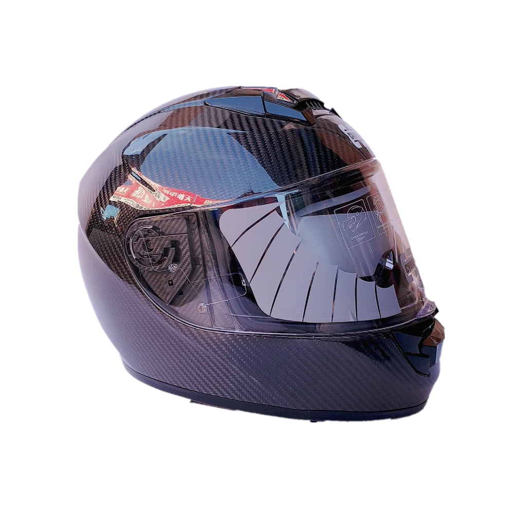 Carbon fiber motorcycle helmet with safety certification full face helmet