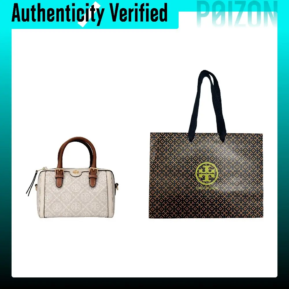TORY BURCH Tory Burch T Monogram Jacquard With Calfskin Barrel Bag, Crossbody Bag, One Shoulder Handbag Small Women's 150216-254