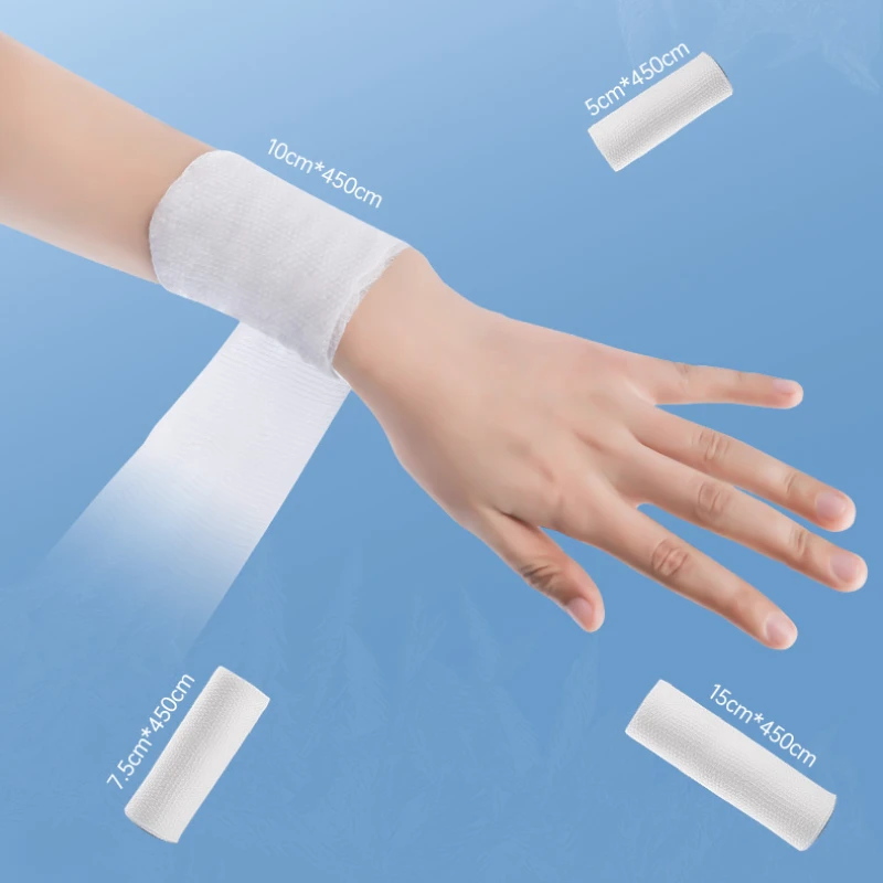 1 Rolls Disposable First Aid Wound Dressing Tear Resistant Bandage Roll Fixation Absorbent Cotton