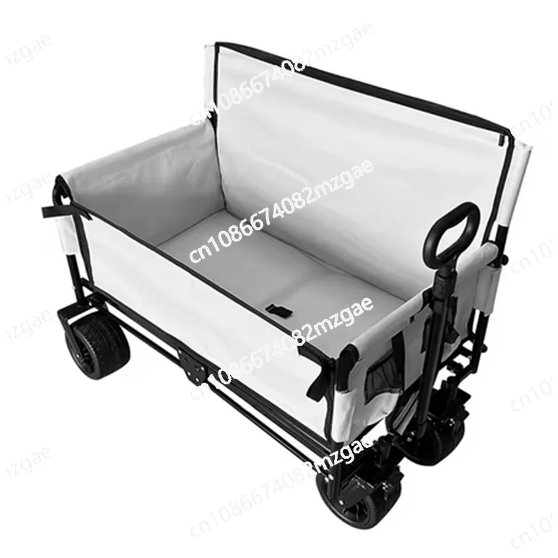 

Folding Wagon folding sofa with brakes multiple use oxford cloth heavy duty camping cart multiple pockets
