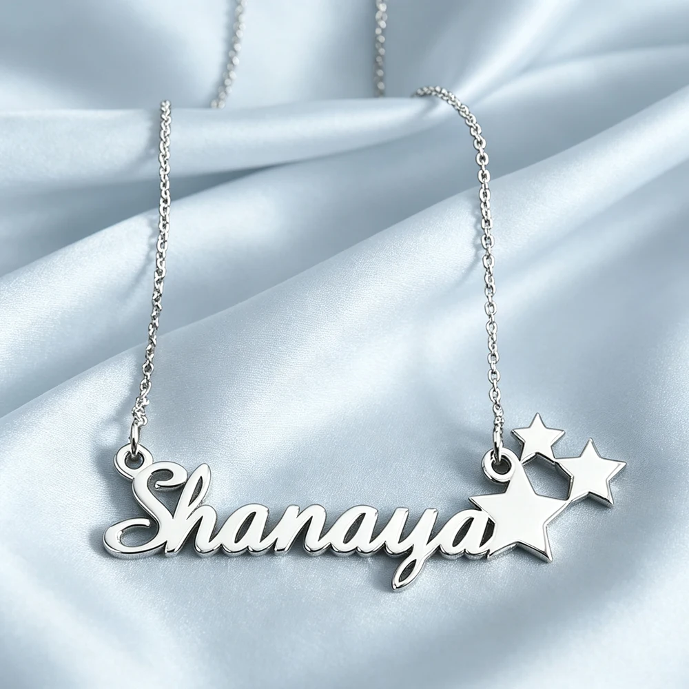 Custom Name Necklace with Star Pendant for Women Personalized Stainless Steel Jewelry Halloween Charms Party Birthday Gifts