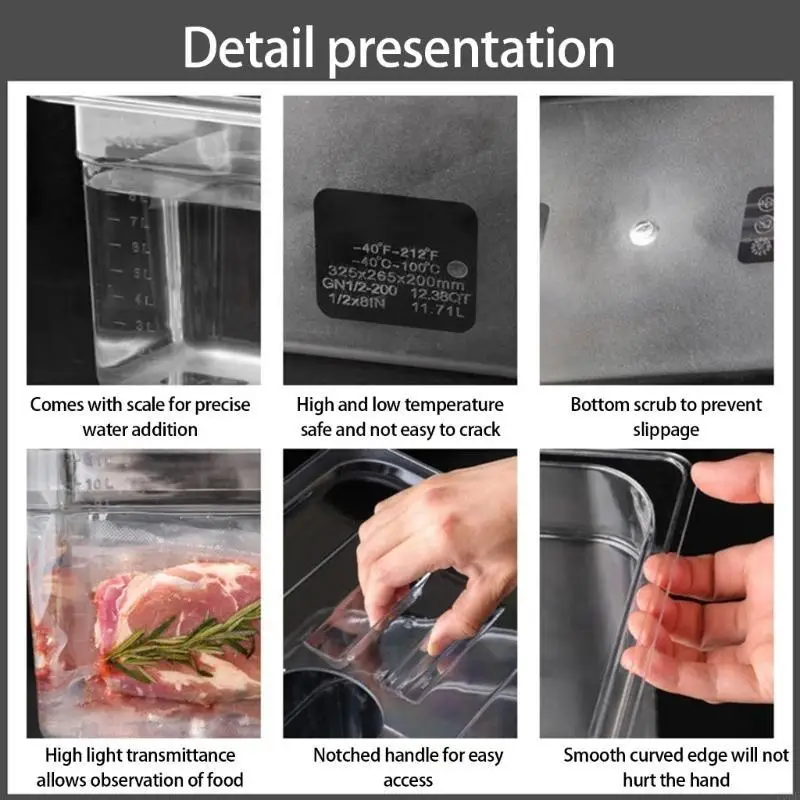 Sous Vide Cooker Container Plastic Low Perticer Cooker