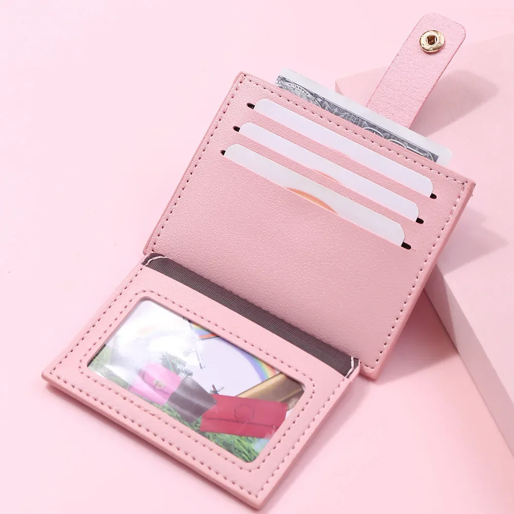 2024 New Women's Card Bag Mini Buckle Multi Slot Card Clip Compact and Ultra-thin Female Student Card Bag