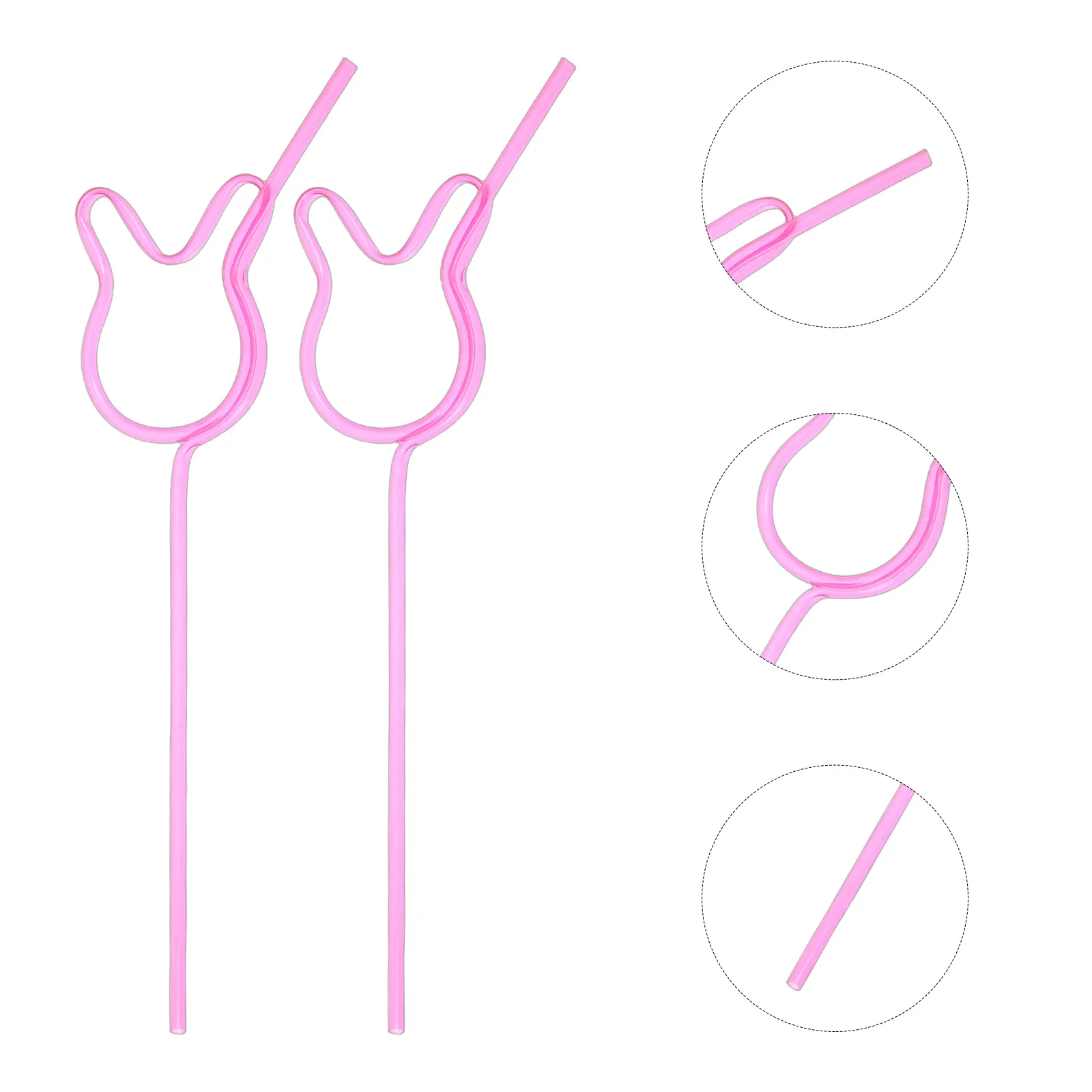 

10Pcs PVC Rabbit Reusable Crazy Straws Fun Drinking Straws Birthday Wedding Holiday Party Supplies Decoration Craft Straw