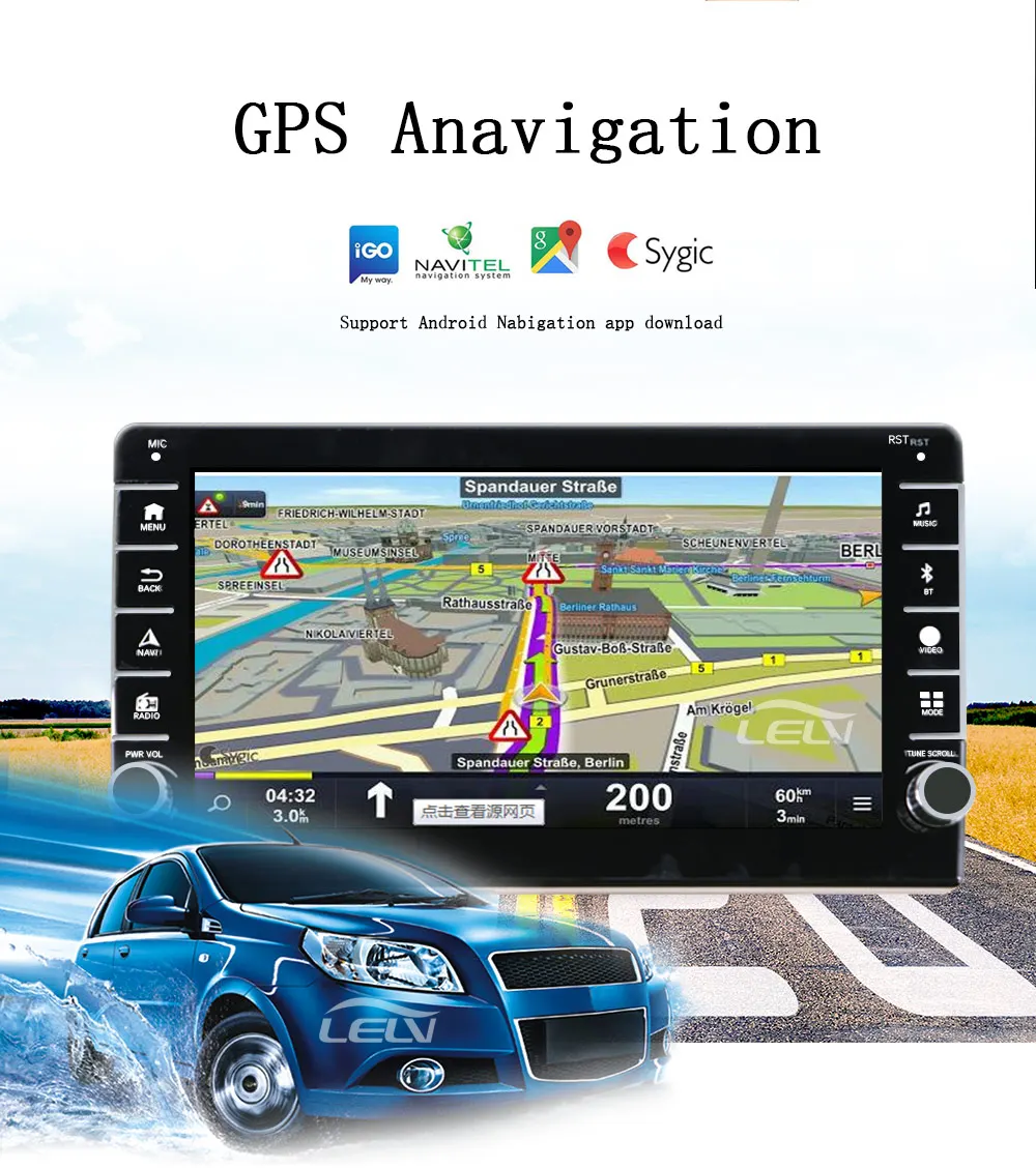 Universal 9/10''1din Car MP3 Player Carplay 8-core 128gb Car DVD Player With BT GPS WIFI Video Multimedia System