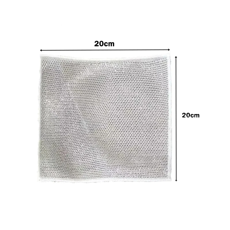 2/5/10PCS Cleaning Cloths Rust Removal Steel Wire Cleaning Rag Reusable Non Stick Oil Rags for Dishes Pans Kitchen Clean Towels