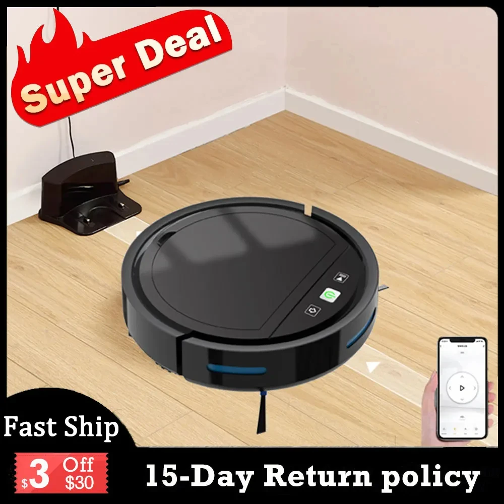 

2500PA Strong Suction Robot Vacuum Cleaner 3 Gear Suction Sweep and Mop 2 in 1 Smart Robot Vacuum for Home