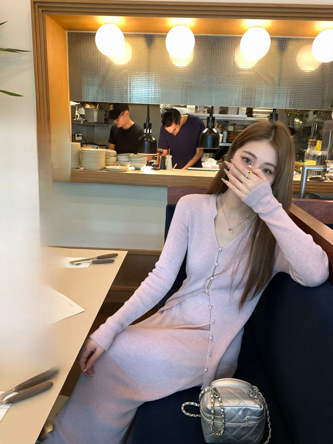 

Candy Colored Thin Knitted Cardigan Women's Sweater V-Ne Long Sve Autumn Outerwear Iceollo Lyocell Fiber Blend