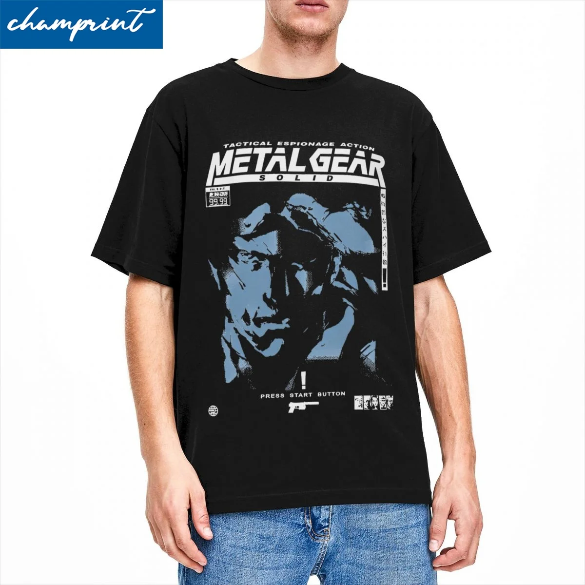 Snake Metal Gear Solid T-Shirts Men Women MGS1 Game Funny Cotton Tees Round Neck Short Sleeve T Shirt Plus Size Clothing