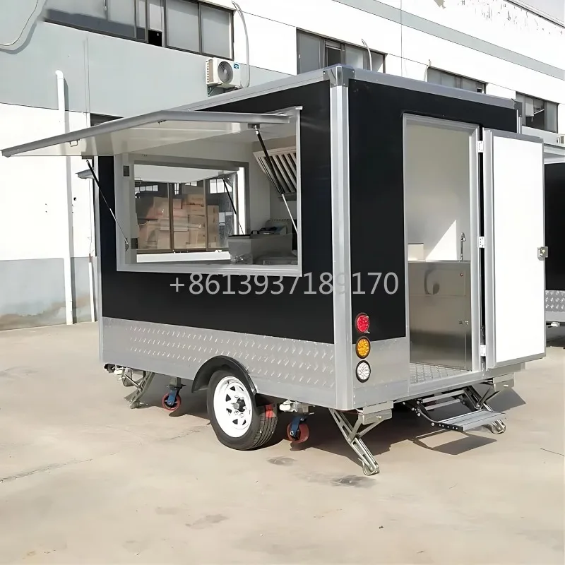 Food Trailer Fully Equipment with Salad Bar Concession Trailers for Sale Hot Dog Carts for Commercial Use Mobile Fast Food Cart
