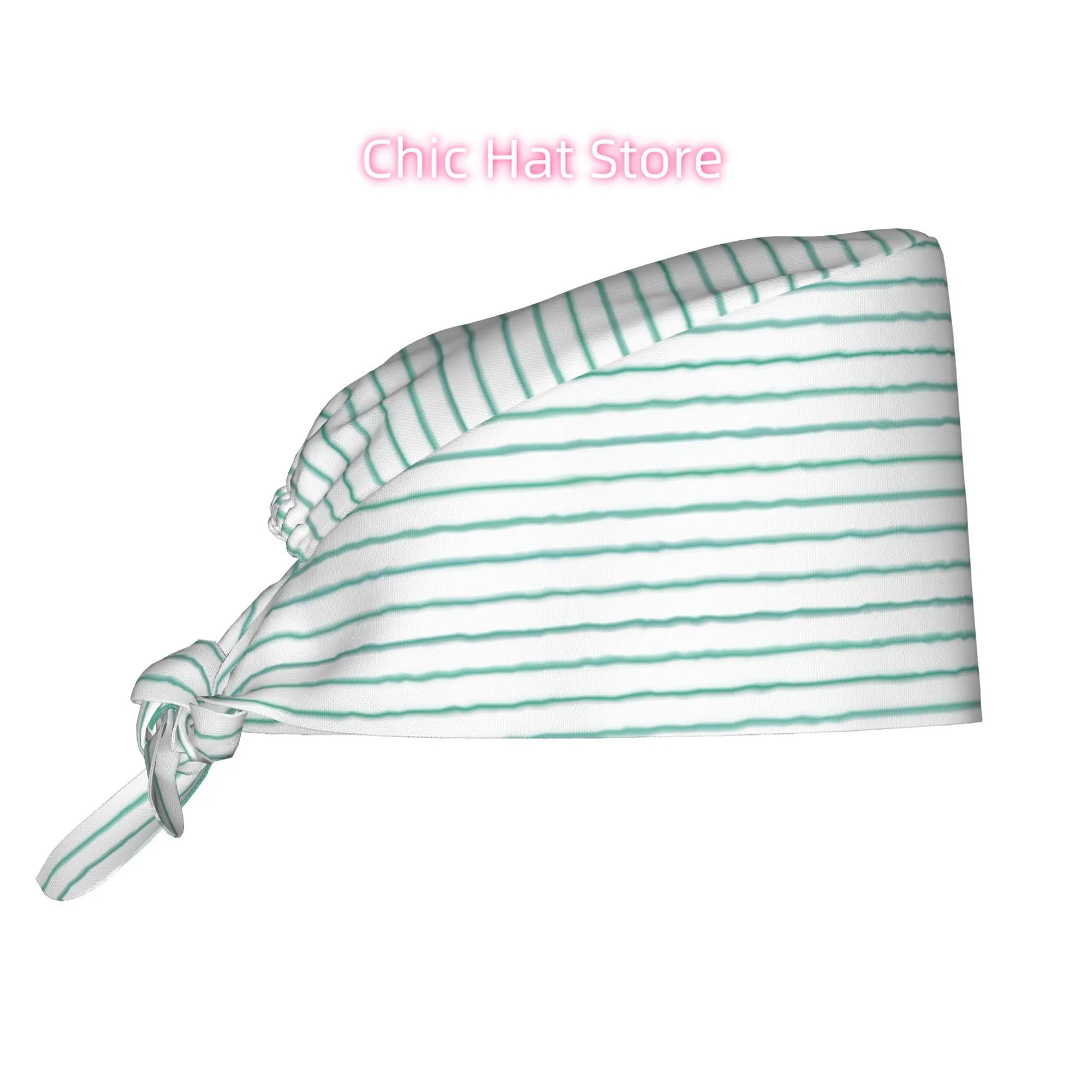 Slim Aqua And White Stripes, Third Edition. Showcase Your Profession with Pride. The Contemporary Work Cap Designed for Nurses A
