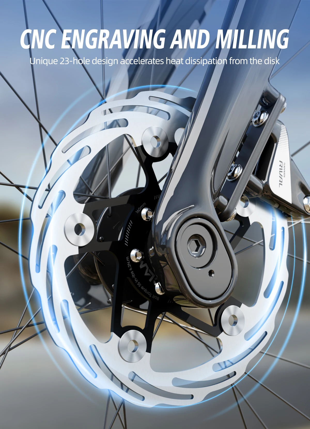 

CYCLAMI 6 Bolts Brake Disc Bicycle Brake Rotor 160mm 180mm Hydraulic High Strength Road MTB Floating Rotor Bike Part Disc Brake