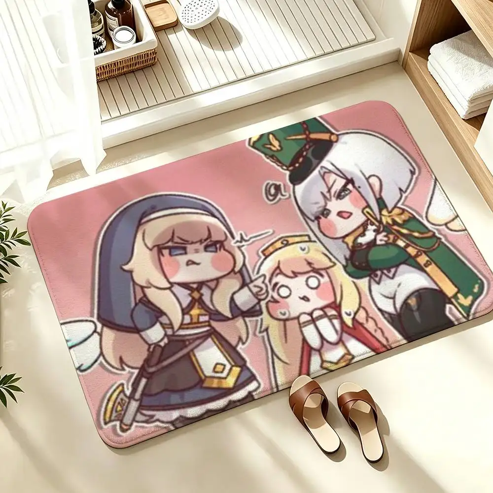 Trickcal C-Chibi Go G-Game World  Soft Absorbent Decorative Floor Mat for Bathroom Entryway Living Room