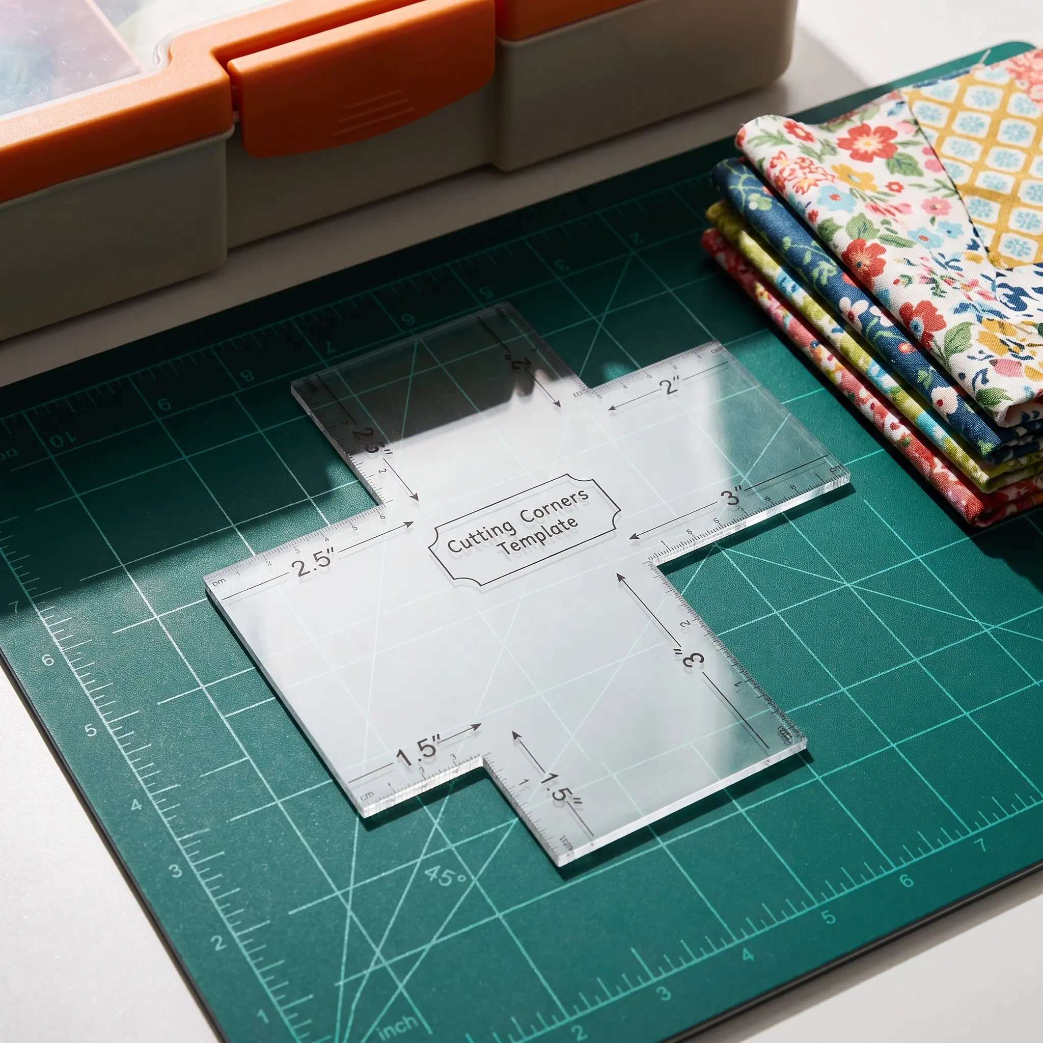 2Pcs Quilting Box Corner Template Clear Acrylic Bag Making Template Sewing Tools for Precise Fabric Cutting and Corner Shaping