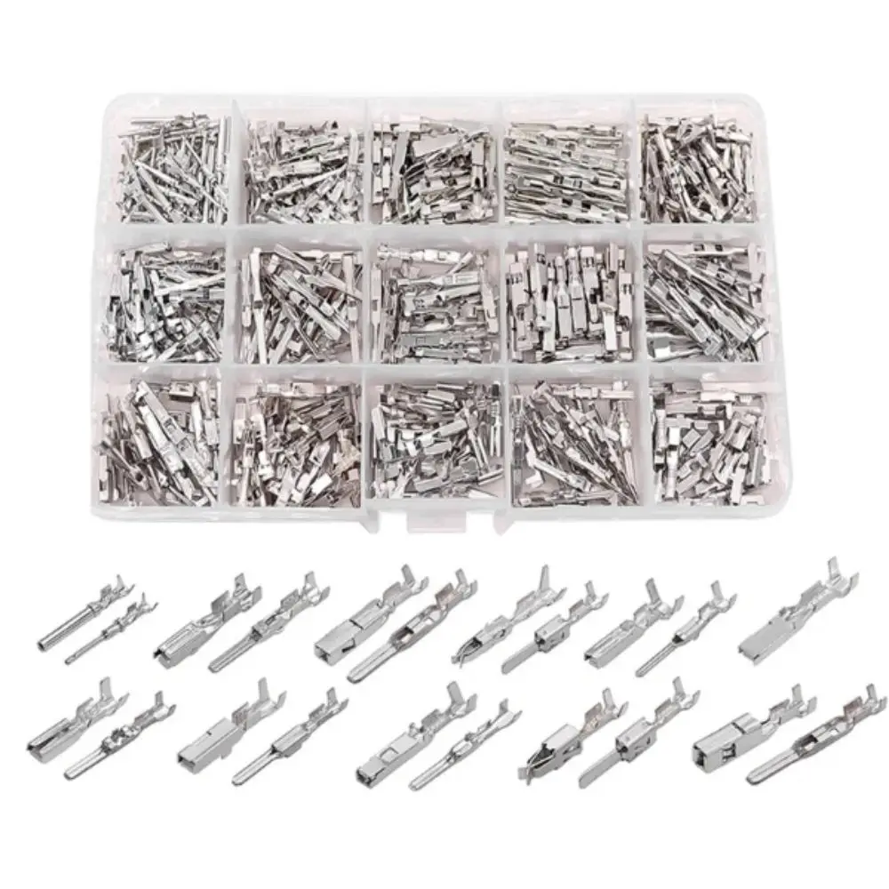 290PCS Crimp Pins 1/1.5/1.8/2.2/2.8/3.5mm 21Type Wire Terminal Pins 1-3.5Mm Male And Female Connector Pins Car Electrical