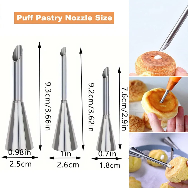 

Stainless Steel Decorating Tips for Cake Cupcake Cookie Cream Icing, S/M/L Puff Pastry Piping Nozzle Set, Baking Tools for Baker
