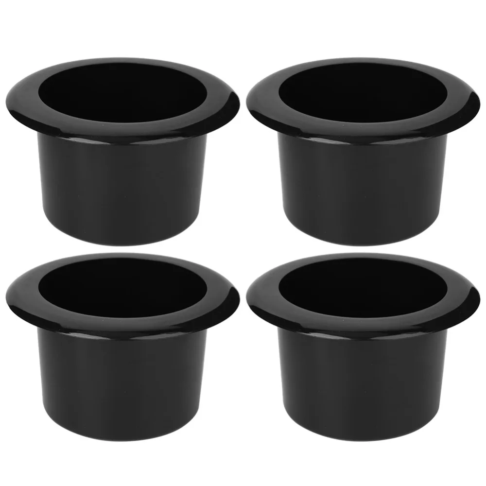 4Pcs Interior Accessories ABS Plastic Cup Holder Black 110×63mm Plastic Cup Holder Glossy Durable Cup Holder Stand Boat Table