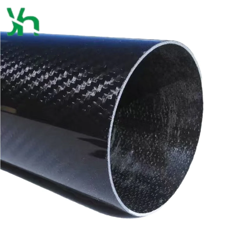 Tubo hueco de fibra de carbono 3K, ligero, de alta resistencia, de 1 mm de espesor de pared, tubo redondo de carbono completo