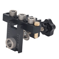 3 in 1 Pocket Hole Jig Kit Aluminum Alloy Woodworking Drilling Locator round Wood Dowel Drill Guide for Wood Projects