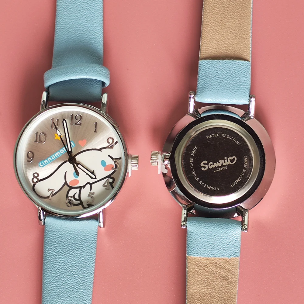 Sanrio Hello Kitty Watch Kuromi Cinnamoroll Cute Quartz Casual Waterproof WristWatch Women Girl Children Birthday Christmas Gift