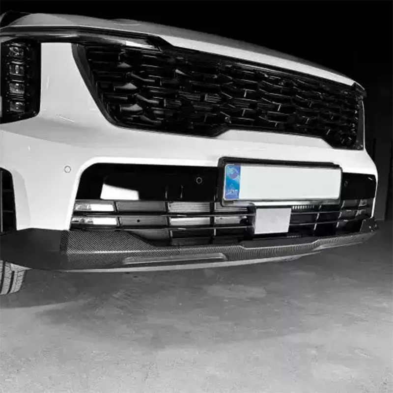 كيا سورينتو MQ4 2024 2025 2026 المصد الخلفي للسيارة إطار زخرفي ثلاث مراحل سبويلر أمامي مادة ABS أسود لامع