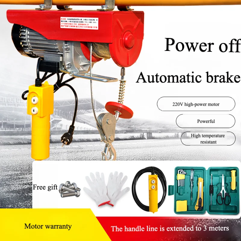 Electric Hoist 220V Home Use Lifting Machine Small 1 Ton 0.5 Ton Renovation Winch Elevator Crane for Decoration