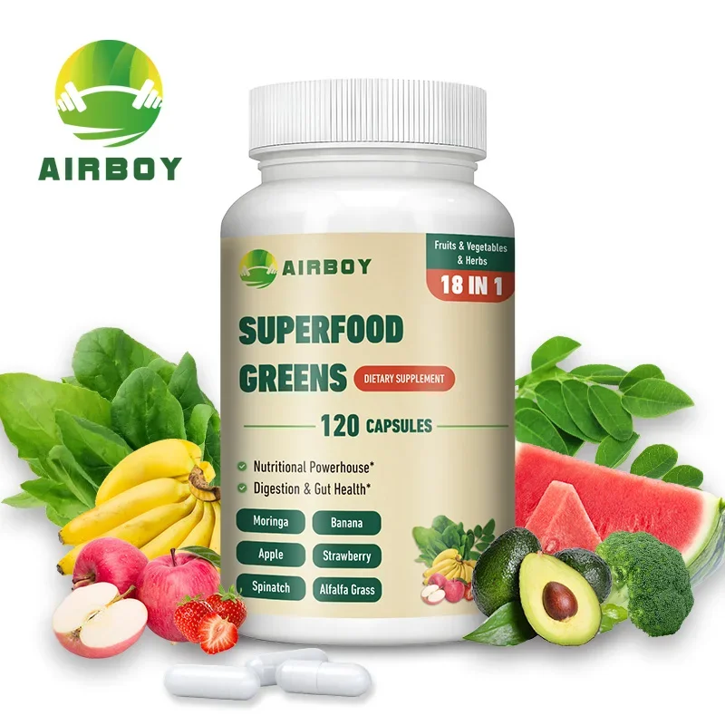 SuperFood Greens - Contains 18 Organic Green Fruits and Vegetables To Boost Energy and Immunity, and Promote Digestion Health