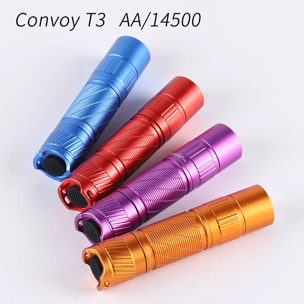 Flashlight Convoy T3 519A R9080 4 Modes Mini Torch Lanterna Led AA 14500 Flash Light Fishing Linterna Work Latarka Home Lamp