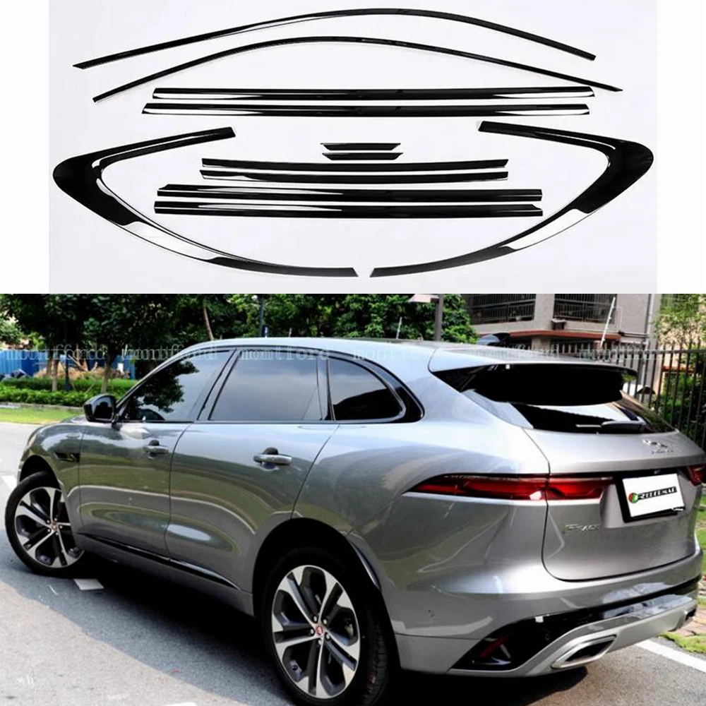 For JAGUAR F-PACE FPACE 2016 17 2018 2019 2020 Window Decoration Strip Trim Cover Molding Pillar Trim Strips Auto Window Strips