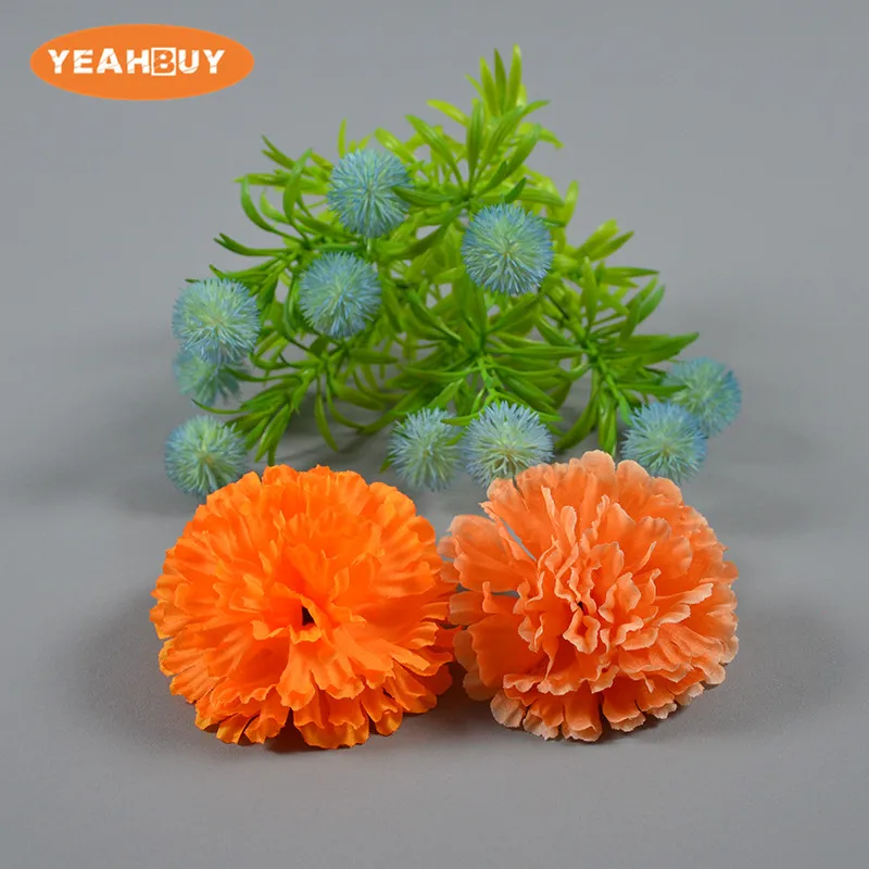 12pcs16color 9cm Artificial Simulation Fake Silk Carnation Flower Heads For Mother\'s Day DIY Hat Headware Garden Decorative