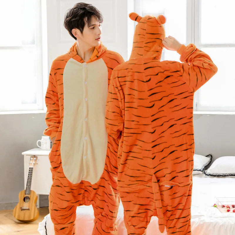 Unisex Animal Onesie Halloween Christmas Adult Warm Plush One Piece Pajamas Cosplay Costume for Adults Kids Women and Men