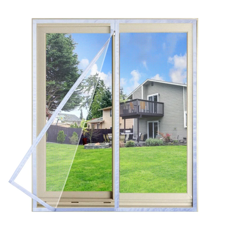 Window Mosquito Net Screen Mesh with Zipper Customized size white  Invisible Fiberglass Mesh Summer Prevent Mosquitoes Flies