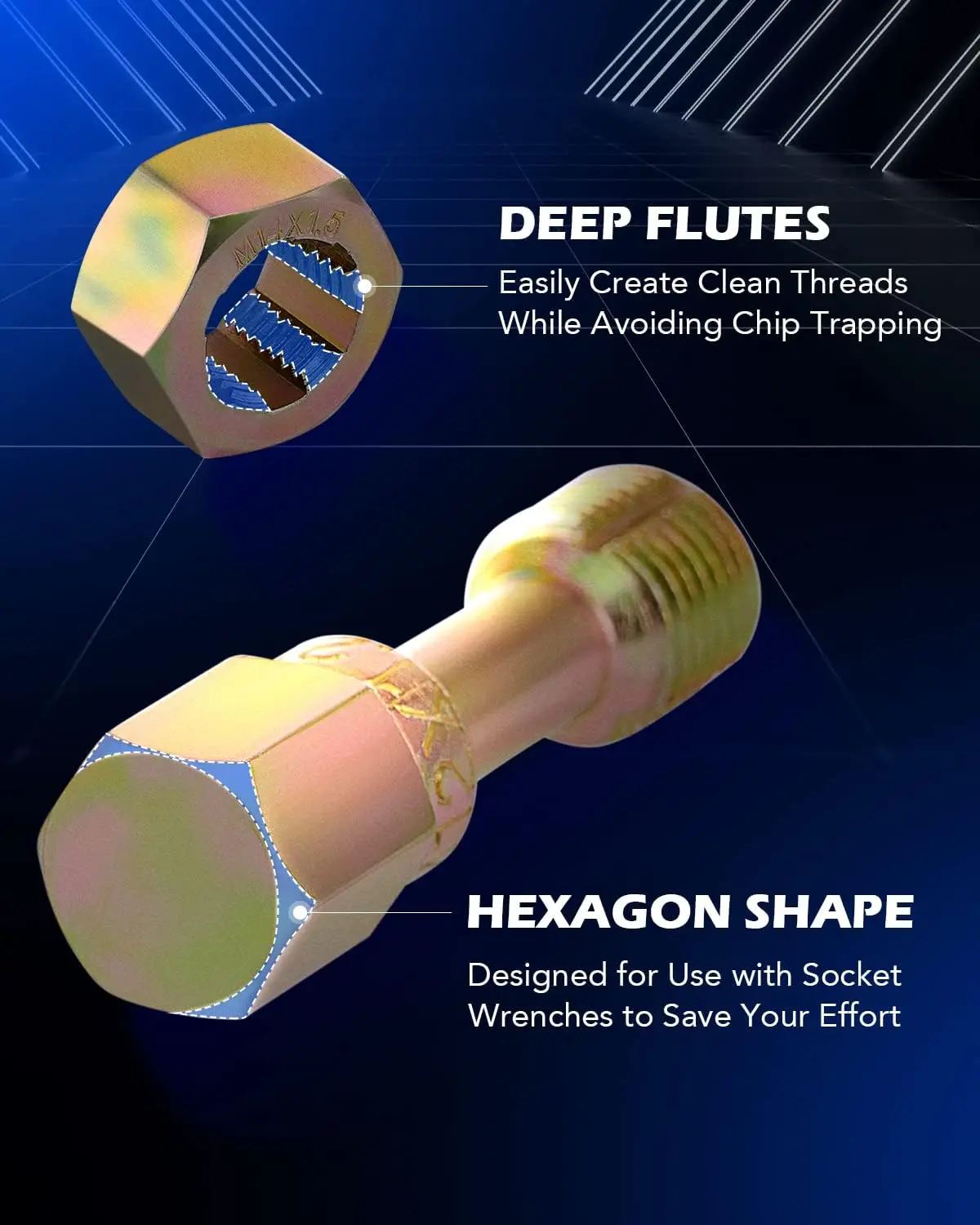 Set Pembuat Ulir Metrik 15-Piece: M6-M12, Termasuk 7 Tap, 7 Dies, 1 File – Peralatan Pembuat Ulir Universal