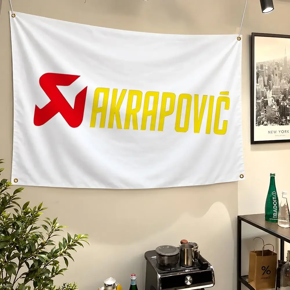 Flags Wall Hanging Flag Moto Banners For Birthday Parties Titanium A-Akrapovic Exhaust Outdoor Bedroom Brand Dorm Room Decor