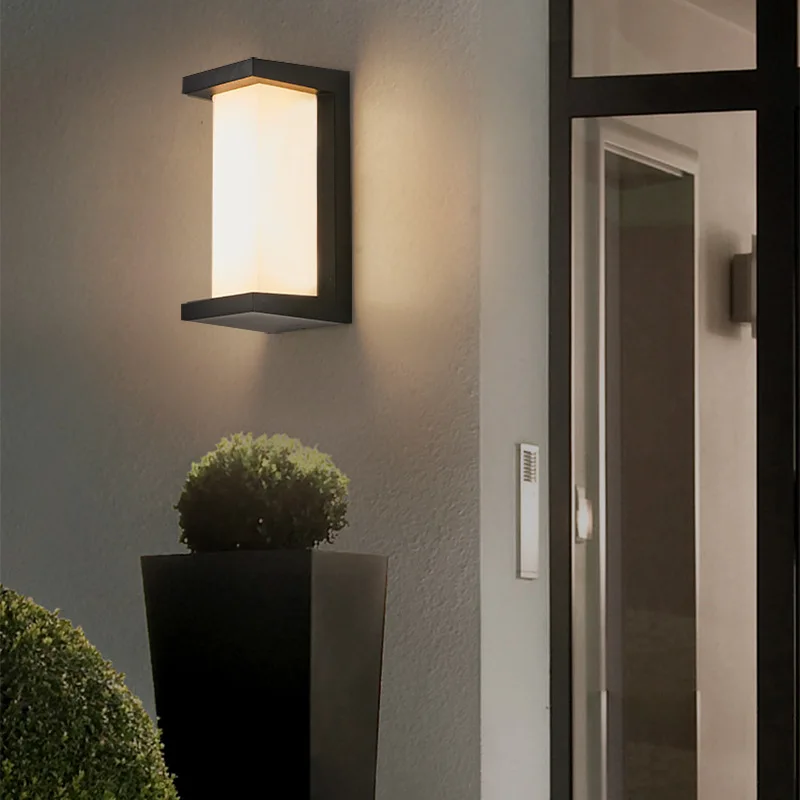 ABS Outdoor Wall Light para Varanda, Iluminação do Jardim, Pátio Exterior, Luminárias, Aperte Exterior, IP65 Impermeável, AC110-240V