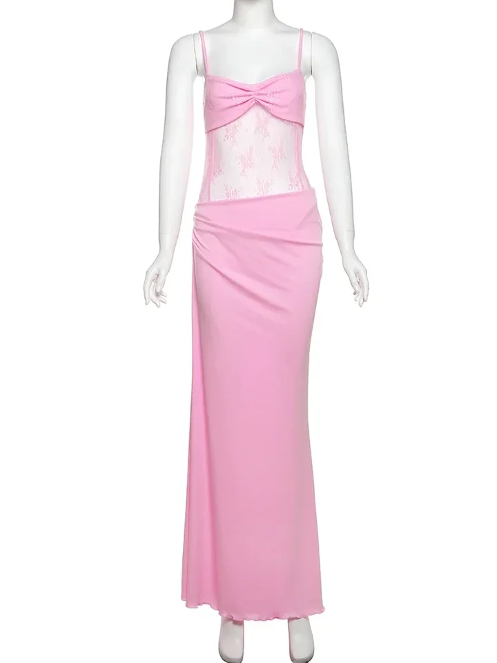 Hollow Sexy Dress Women Y2K Chic Vacation Patchwork Jacquard Mesh Irregular Summer Midnight Party Clubwear Bodycon