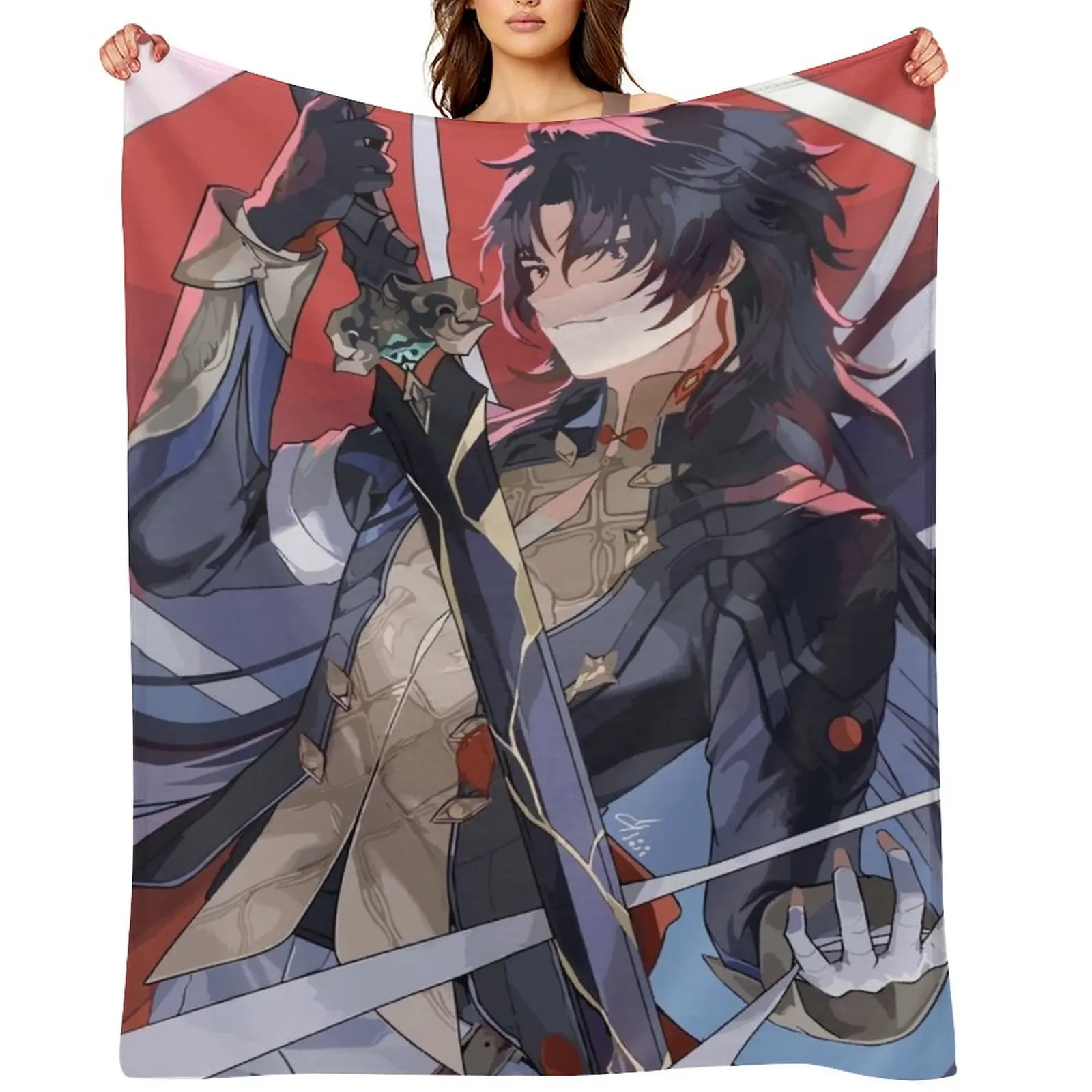 

Blade Honkai Star Rail Throw Blanket warm for winter Polar Hair Single Blankets