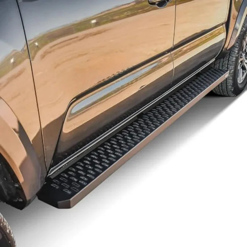 Grate Steps Running Boards 79 in Textured Black Pair for Vehicle Enhancement with Durable Texture and Rust